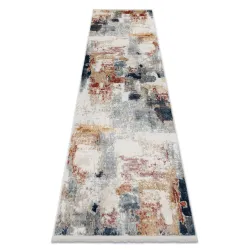 Tappeto, corridoio DISTIN 0144B bianco / rosa / polvere moderno - Astratto, vintage, frange