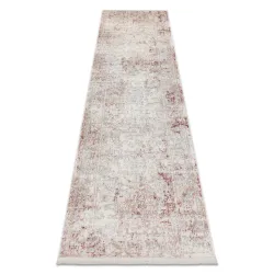 Tappeto, corridoio DISTIN 0828A rosa / polvere / bianco moderno - Astratto, vintage, frange