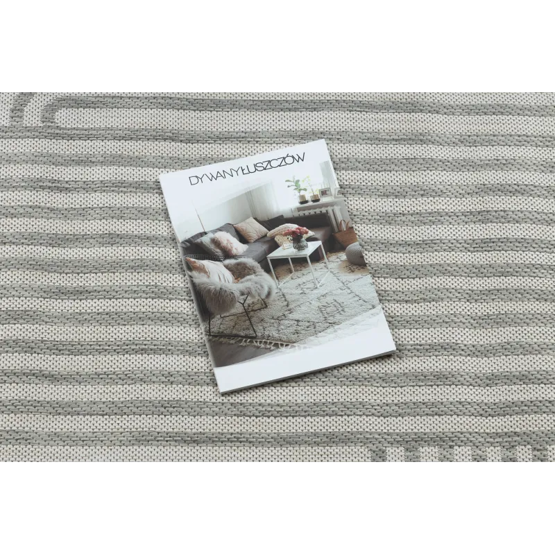 Dywan ORGANIC 2131 sizal Geometryczny ecru / szary - naturalny, nowoczesny nieregularny kształt