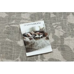 Dywan ORGANIC 2735 sizal Kwiaty ecru / szary - naturalny, nowoczesny nieregularny kształt