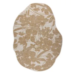 Tappeto ORGANIC 2735 Sisal Fiori Crema / naturale - moderno forma irregolare