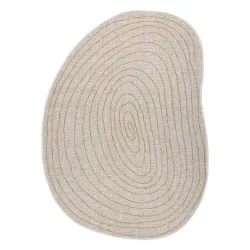 Tappeto ORGANIC 2743 Sisal Ceppo, Anello d'albero Crema / Naturale - moderno forma irregolare