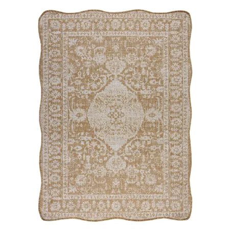 Dywan ORGANIC 2762 sizal Ornament, ramka naturalny / ecru - nowoczesny nieregularny kształt