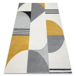 Tappeto FUSION 1327 bianco / grigio scuro / oro - Geometrico, moderno, astratto