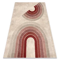 Tappeto FUSION 0807 crema / bordeaux - Geometrico, moderno, astratto