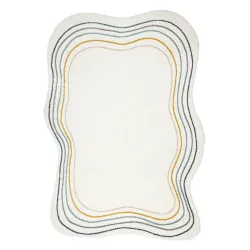 Tappeto FUSION 5707 bianco / verde scuro Forma - Astrazione, moderno, astratto, irregolare