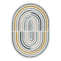 Tappeto FUSION 5711 bianco / verde scuro Forma - Geometrico, moderno, astratto, irregolare