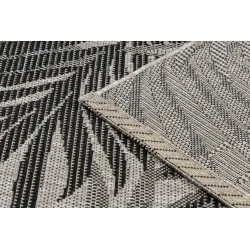DYWAN SZNURKOWY SIZAL FLOORLUX 20504 LIŚCIE srebrny / czarny DŻUNGLA - 2 GATUNEK