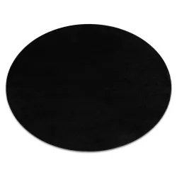 Tappeto ETON PLUS rotondo nero tinta unita, liscio