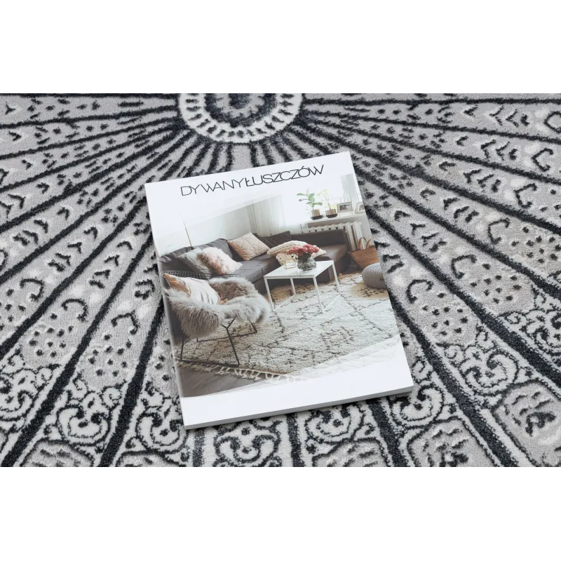 Dywan ALLURE 5715 Abstrakcja - Strukturalny, stylowy, glamour jasnoszary / biały