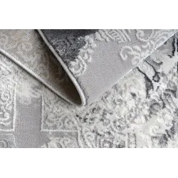 Dywan ALLURE 5715 Abstrakcja - Strukturalny, stylowy, glamour jasnoszary / biały