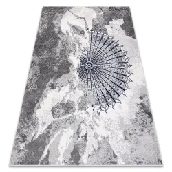 Tappeto ALLURE 5715 Astrazione - Strutturato, elegante, glamour grigio chiaro / blu navy