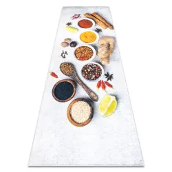 Tappeto lavabile ANDRE 3343 Spezie, per la cucina, antiscivolo - argento / beige