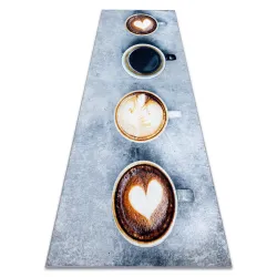 Tappeto lavabile ANDRE 33300 Caffè, per cucina, antiscivolo - grigio / marrone