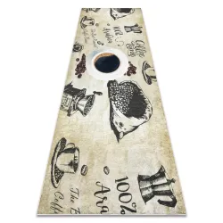Tappeto lavabile ANDRE 2835 Caffè, per cucina, antiscivolo - verde / marrone