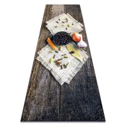 Tappeto lavabile ANDRE 29040 Spezie, per cucina, antiscivolo - marrone / beige