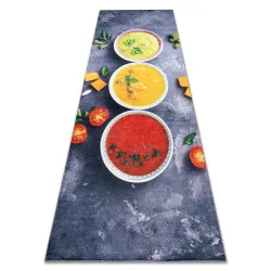 Tappeto lavabile ANDRE 33290 Salse per cucina, antiscivolo - grigio / giallo