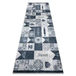 Tappeto lavabile ANDRE 44211 Piastrelle lisbonesi, per cucina, antiscivolo - grigio / argento