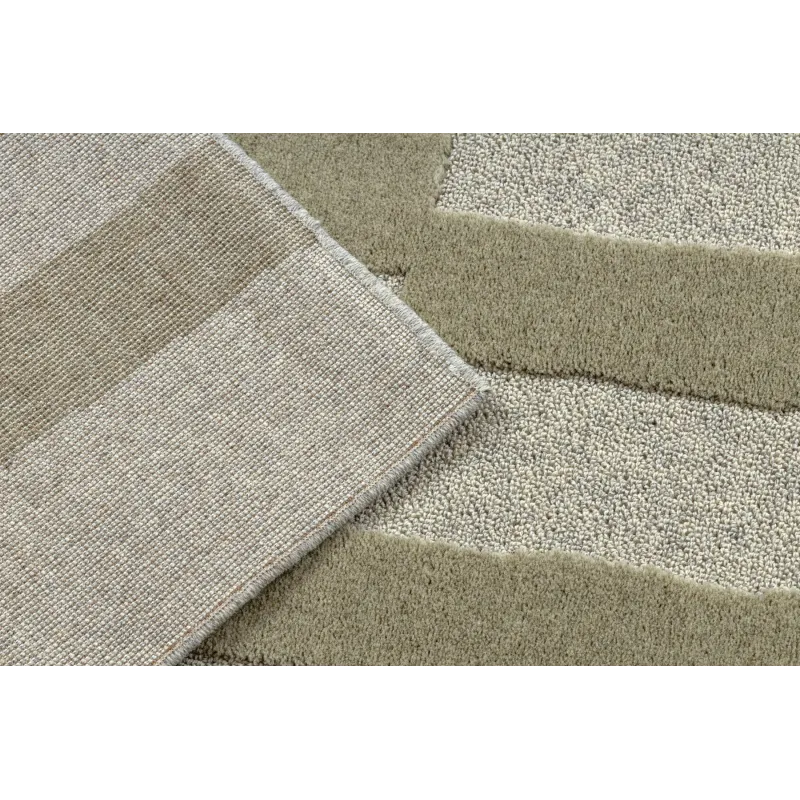 Dywan FLUX 461.109.SA401 wełniany OSTA - Geometryczny, strukturalny, loftowy szary / zielony