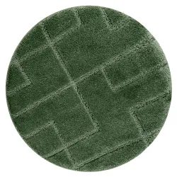 Tappeto da bagno SUPREME rotondo LINES righe, antiscivolo, morbido - verde