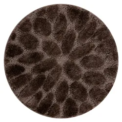 Tappeto da bagno SUPREME rotondo STONES pietre, antiscivolo, morbido - marrone