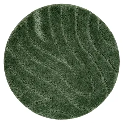 Tappeto da bagno SUPREME rotondo WAVES onde, antiscivolo, morbido - verde