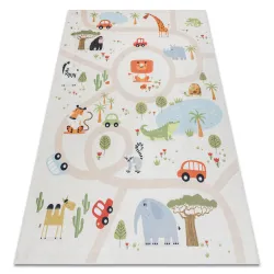 Tappeto lavabile BAMBINO 1165 Zoo, per bambini, antiscivolo beige - SECONDA SCELTA