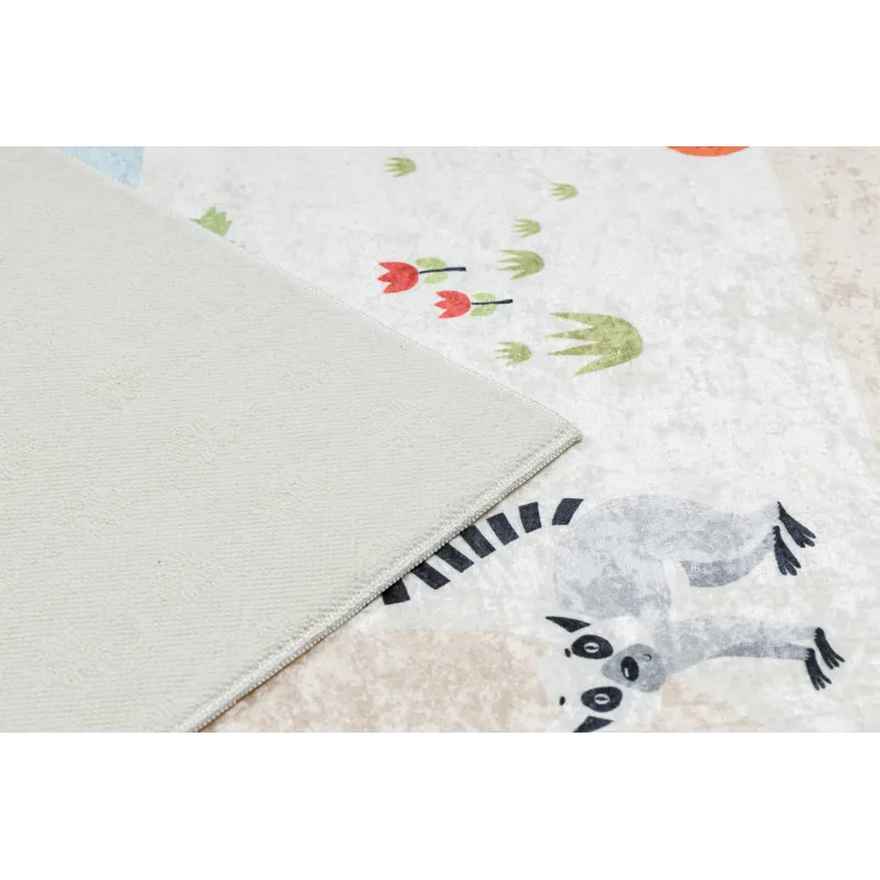 Dywan do prania BAMBINO 1165 Zoo, dla dzieci, antypoślizgowy beż - 2 GATUNEK