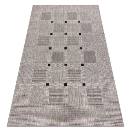 DYWAN SZNURKOWY SIZAL FLOORLUX 20079 kwadraty srebrny / czarny - 2 GATUNEK