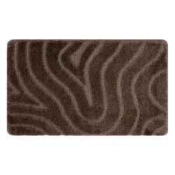 Tappeto da bagno SUPREME WAVES onde, antiscivolo, morbido - marrone