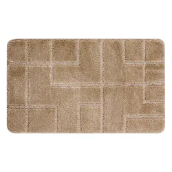 Tappeto da bagno SUPREME LINES righe, antiscivolo, morbido - beige
