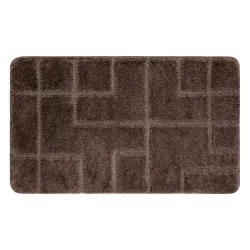 Tappeto da bagno SUPREME LINES righe, antiscivolo, morbido - marrone