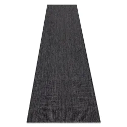 Tappeto, passatoia di corda sisal SION A5165A mélange tessitura piatta nero