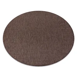 Tappeto IN CORDA SISAL SION cerchio A5165A Melange tessitura piatta marrone