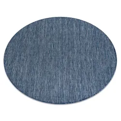 Tappeto IN CORDA SISAL SION cerchio A5165A Melange tessitura piatta blu navy