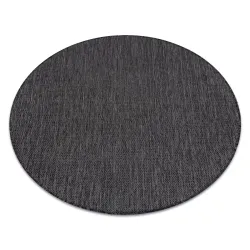 Tappeto IN CORDA SISAL SION rotondo A5165A Melange tessuto piatto nero