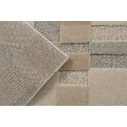 Dywan FLUX 461.117.SA130 wełniany OSTA - Geometryczny, strukturalny, loftowy beż / szary
