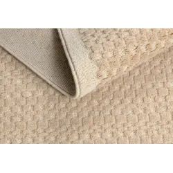 Dywan FLUX 461.139.SA130 wełniany OSTA - Geometryczny, strukturalny, loftowy beż / krem