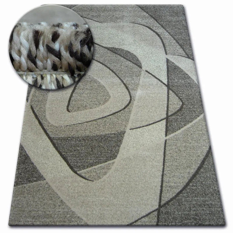 Tappeto SHADOW 8594 in tonalità grigio e beige chiaro, tappeto moderno