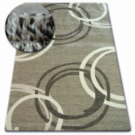 Tappeto SHADOW 8645 in tonalità beige scuro e marrone, tappeto moderno per ambienti eleganti