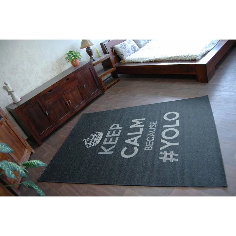 Elegante tappeto di sisal FLOORLUX 20276 YOLO in nero e argento