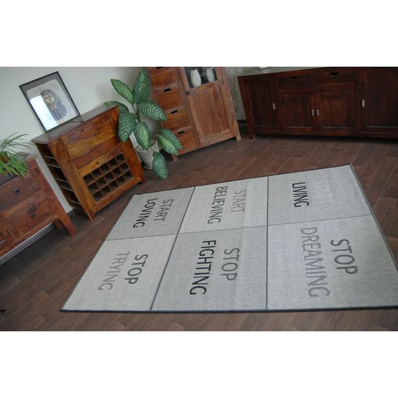 Tappeto argento in sisal FLOORLUX 20275 YOLO, perfetto per interni moderni