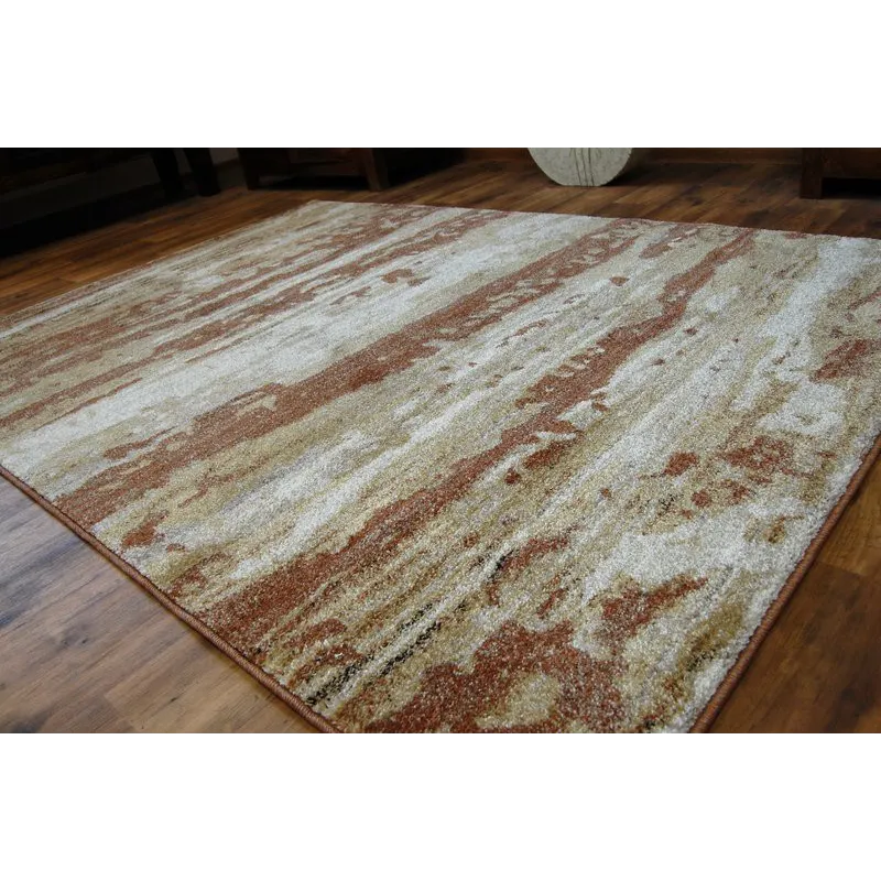 Tappeto SHADOW 9368 morbido in oro e ruggine, perfetto per interni moderni