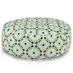 Pouf Poggiapiedi Rotondo - Tessuto Stampato Premium