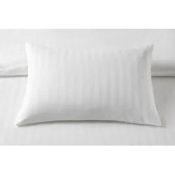 Cuscino 50x70 cm – Bianco rigato, 100% Cotone, Ipoallergenico