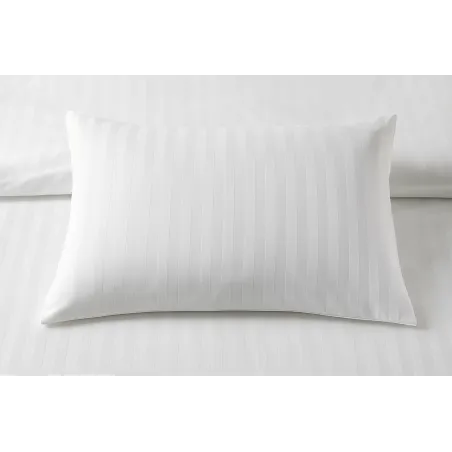 Cuscino 50x70 cm, bianco rigato, 100% cotone, ipoallergenico