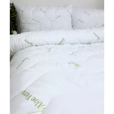 Set di piumoni francesi con due cuscini Aloe Vera, perfetto per la tua camera da letto