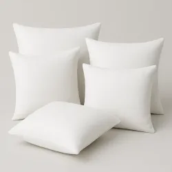 Set 5 cuscini bianchi in microfibra 40x40 cm