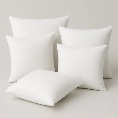 Set 5 cuscini bianchi in microfibra 40x40 cm, morbidi cuscini classici per il comfort