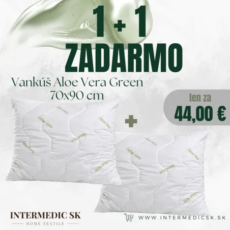 Cuscino Aloe Vera Green 70x90 cm – ipoallergenico, 2 pz